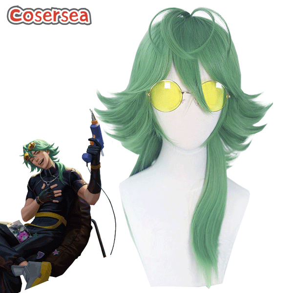 Game LOL Heartsteel Ezreal 50cm Green Cosplay Wigs