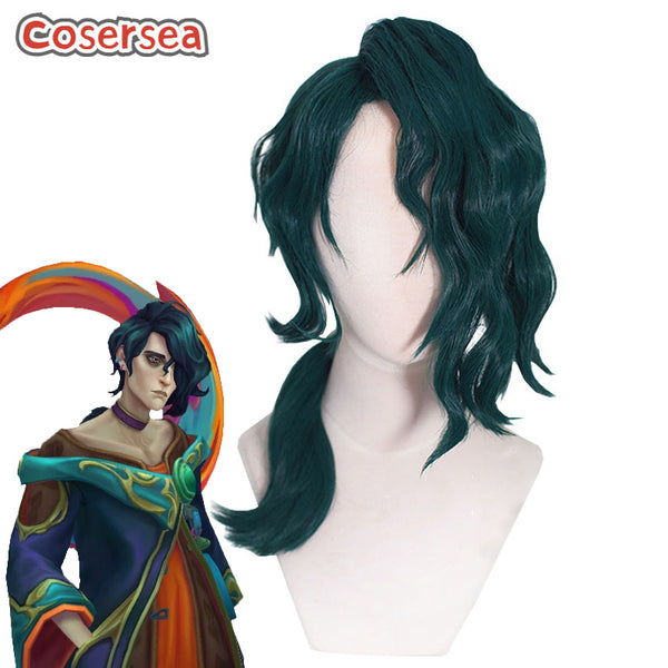 LOL Hwei 60cm Curly Dark Green Cosplay Wigs