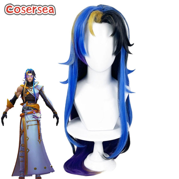 LOL Prestige Heartsteel Yone 80cm Mixed Color Cosplay Wigs
