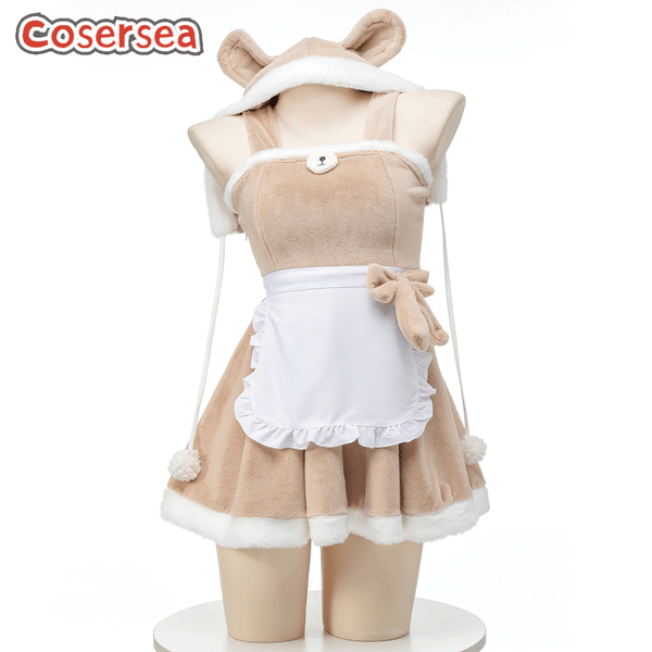Lolita Girl Halter Bear Pajamas Sexy Plush Anchor Performance Dress