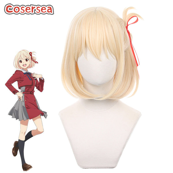 Lycoris Recoil Chisato Nishikigi 33cm Blonde Cosplay Wigs