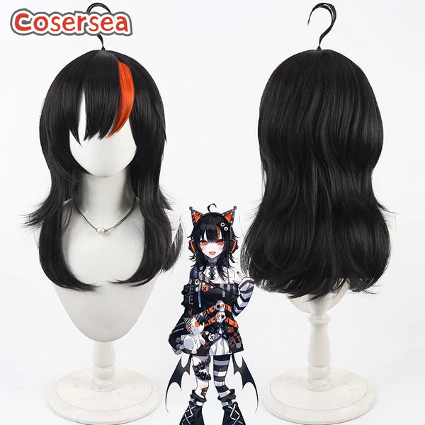 Cosersea Magical Girl Witch Trials Sawatari Koko 55cm Black Mixed Red Cosplay Wigs