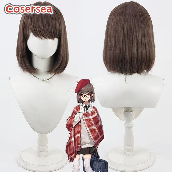Cosersea Mahjong Soul Ninomiya Hana 30cm Short Brown Bobo Cosplay Wigs