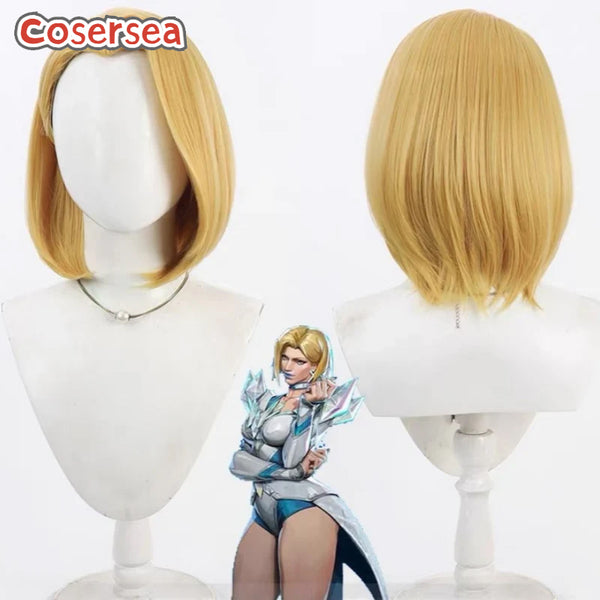 Cosersea Marvel Rivals Emma Frost Halloween 30cm Short Blonde Cosplay Wigs