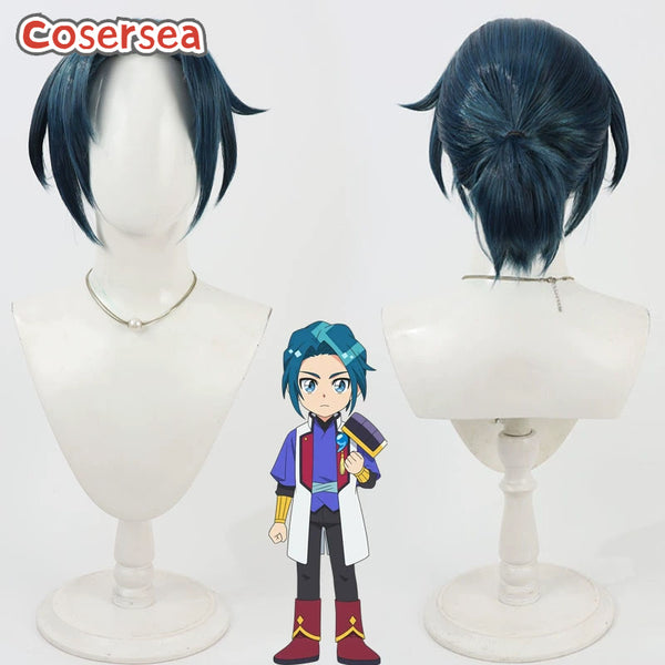 Cosersea Mashin Creator Wataru Kakeru Amabe 30cm Ink Green Cosplay Wigs