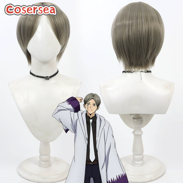 Mashle Magic And Muscles Anser Shinri 30cm Short Gray Men Cosplay Wigs