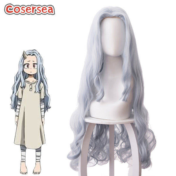 My Hero Academia Eri 90cm Curly Gray Blue Cosplay Wigs