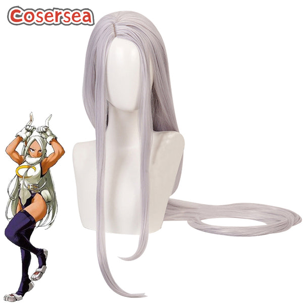 My Hero Academia Miruko 100cm Silver Gray Cosplay Wigs