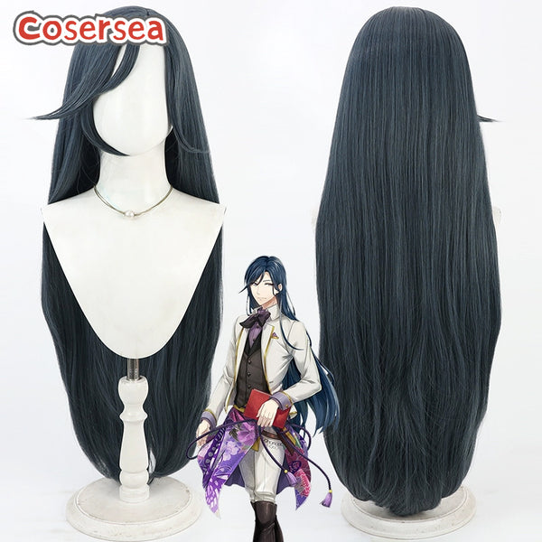 Nagai Kafuu 100cm Long Dark Blue Cosplay Wigs