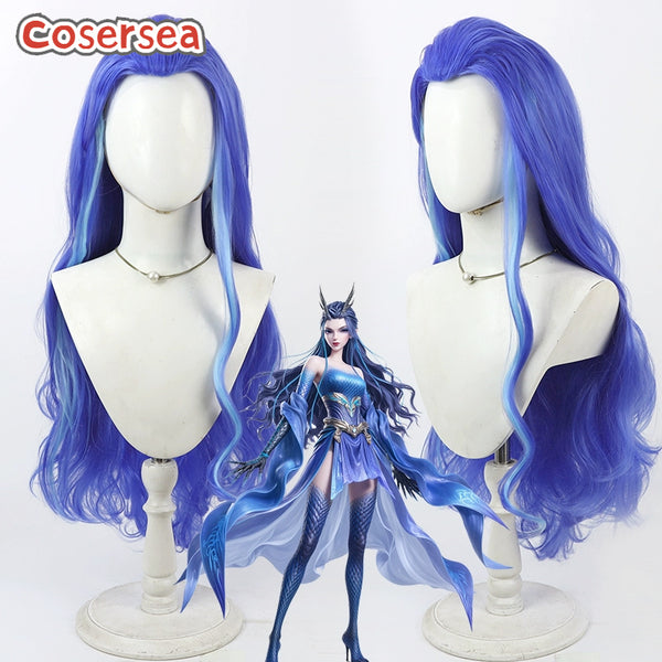 Ne Zha 2 Aorun 90cm Blue Mixed Light Blue Cosplay Wigs