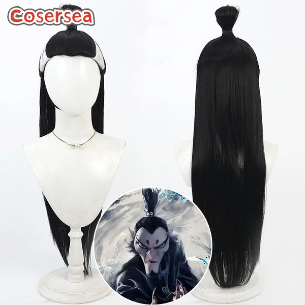 Ne Zha 2 Shen Gong Bao 90cm Black Mixed White Cosplay Wigs