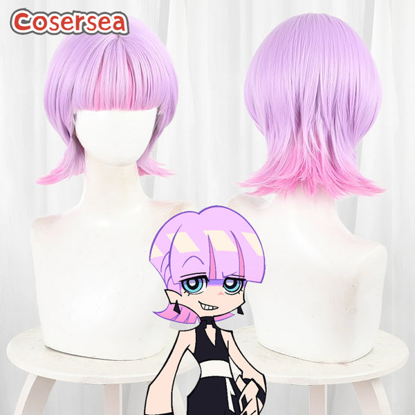 Cosersea New Panty & Stocking with Garterbelt Polyurethane 35cm Purple Mixed Pink Cosplay Wigs