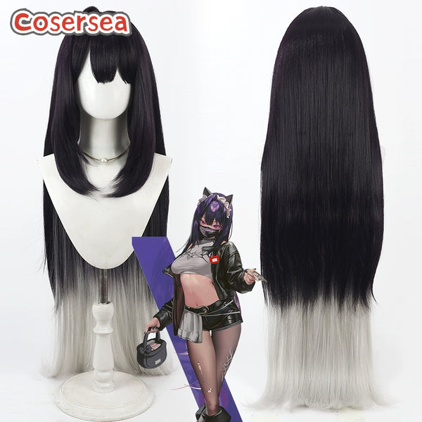 Nikke The Goddess Of Victory Sin 100cm Black Mixed Silver Gray Cosplay Wigs