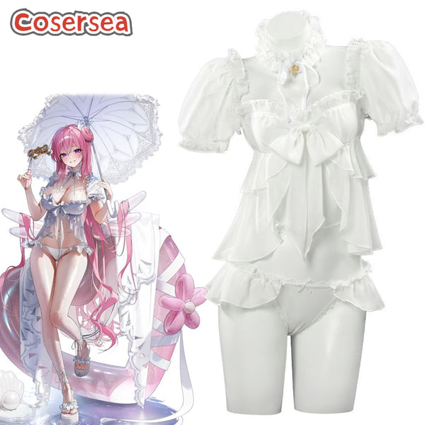 Cosersea Nikke The Goddess of Victory Dorothy White Swimwear Swimsuit Cosplay Costume
