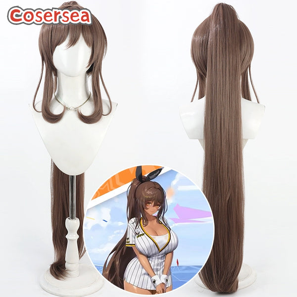 Cosersea Nikke The Goddess Of Victory Noir 100cm Brown Ponytail Cosplay Wigs