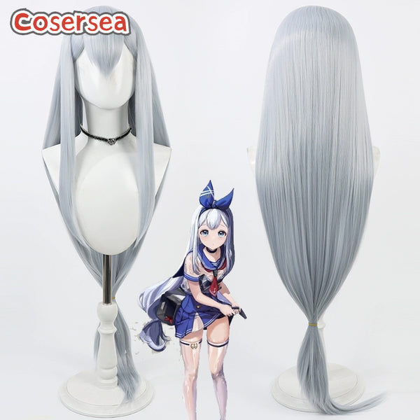 Cosersea Nikke The Goddess of Victory Anchor 100cm Silver Gray Cosplay Wigs