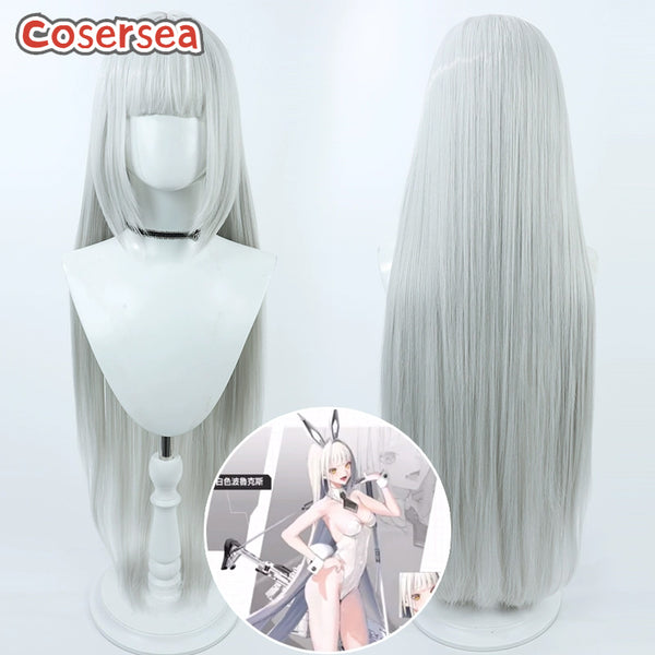 Cosersea Nikke The Goddess of Victory Blanc 80cm Silver White Cosplay Wigs