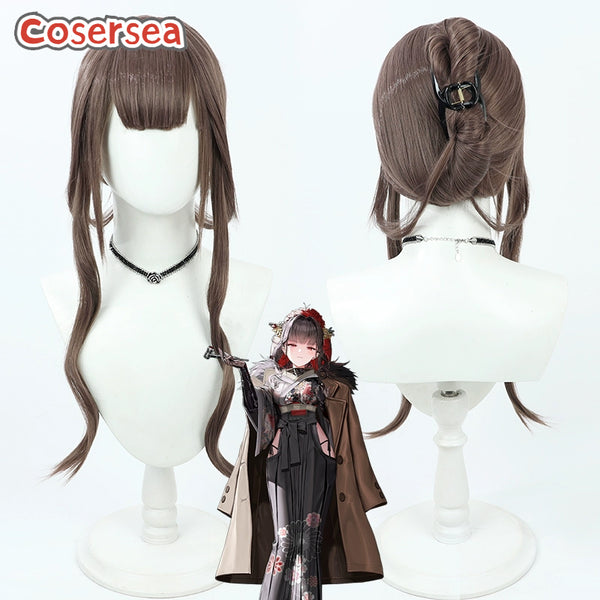 Cosersea Nikke The Goddess of Victory Cherry Blossom 60cm Wavy Brown Cosplay Wigs