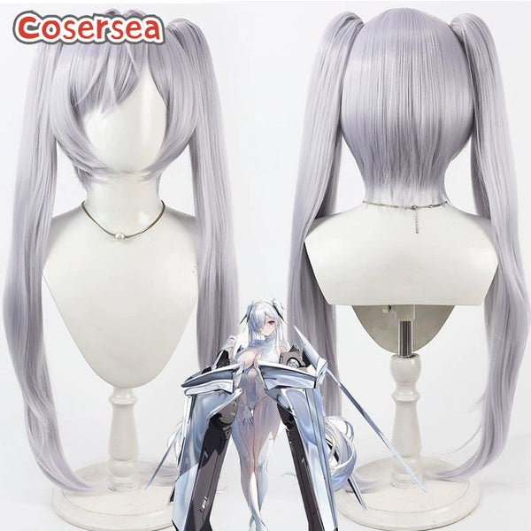 Cosersea Nikke The Goddess of Victory Cinderella 100cm Silver White Ponytail Cosplay Wigs