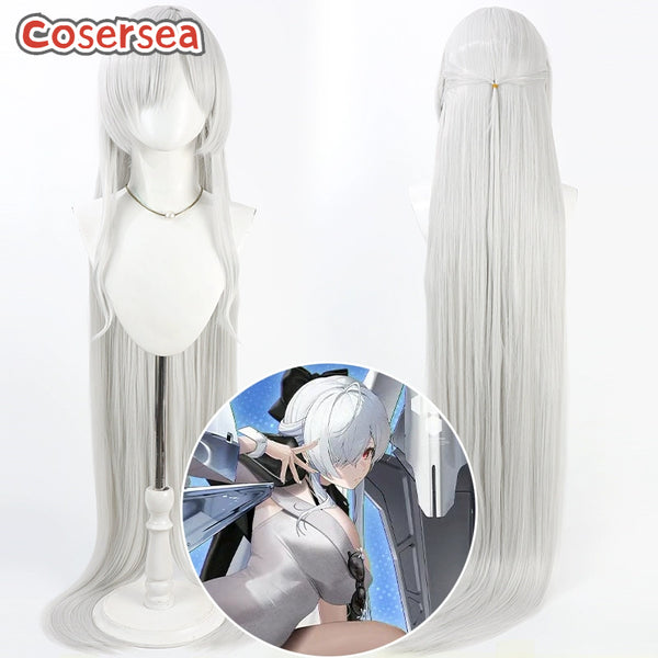 Cosersea Nikke The Goddess of Victory Cinderella 120cm Silver White Cosplay Wigs