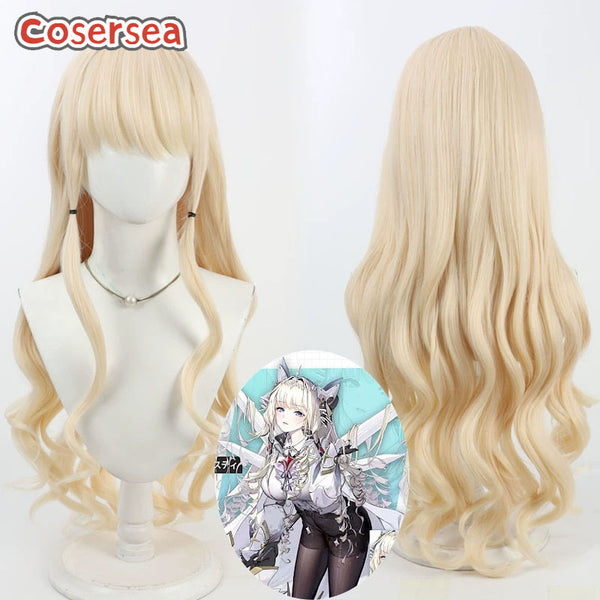 Cosersea Nikke The Goddess of Victory Crown 80cm Long Wavy Blonde Cosplay Wigs