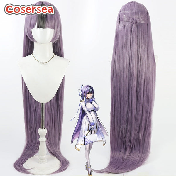Cosersea Nikke The Goddess of Victory Jien 120cm Purple Mixed Gray Cosplay Wigs