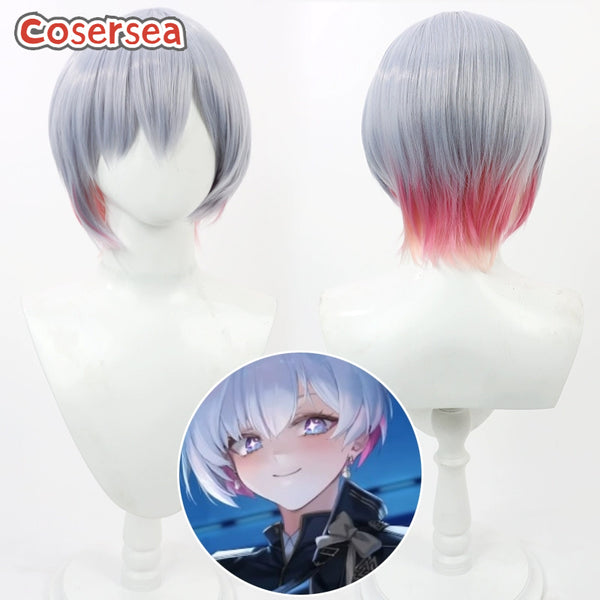Cosersea Nikke The Goddess of Victory Liliweiss 30cm Gray Mixed Hot Pink Cosplay Wigs