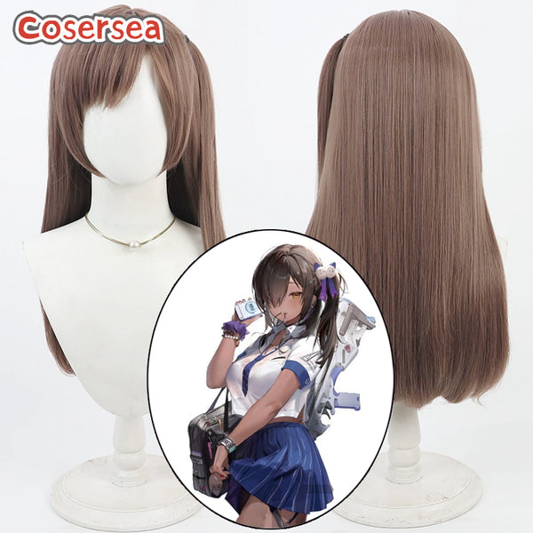 Cosersea Nikke The Goddess of Victory Naga 60cm Long Brown Cosplay Wigs