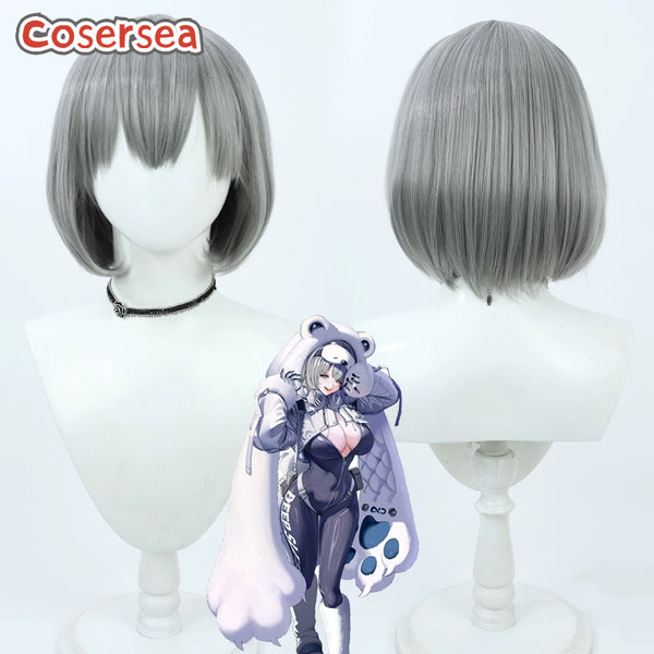 Cosersea Nikke The Goddess of Victory Neve 30cm Gray Bobo Cosplay Wigs