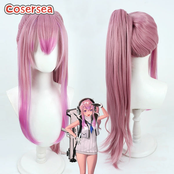 Cosersea Nikke The Goddess of Victory Pepper 75cm Mixed Pink Ponytail Cosplay Wigs