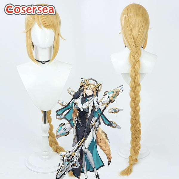 Cosersea Nikke The Goddess of Victory Rapunzel 110cm Blonde Braided Cosplay Wigs