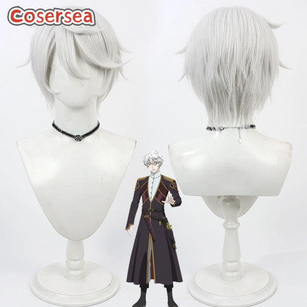 Nina the Starry Bride Sett 30cm Silver White Men Cosplay Wigs