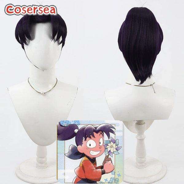 Cosersea Nintama Rantaro Kirimaru Settsuno Purple Ponytail Cosplay Wigs
