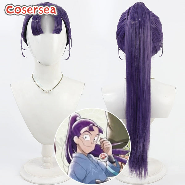 Cosersea Nintama Rantaro Tachibana Senzo 70cm Purple Ponytail Cosplay Wigs
