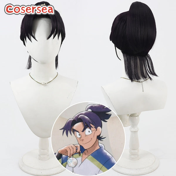 Cosersea Nintama Rantarou Shioe Monjirou Black Ponytail Cosplay Wigs