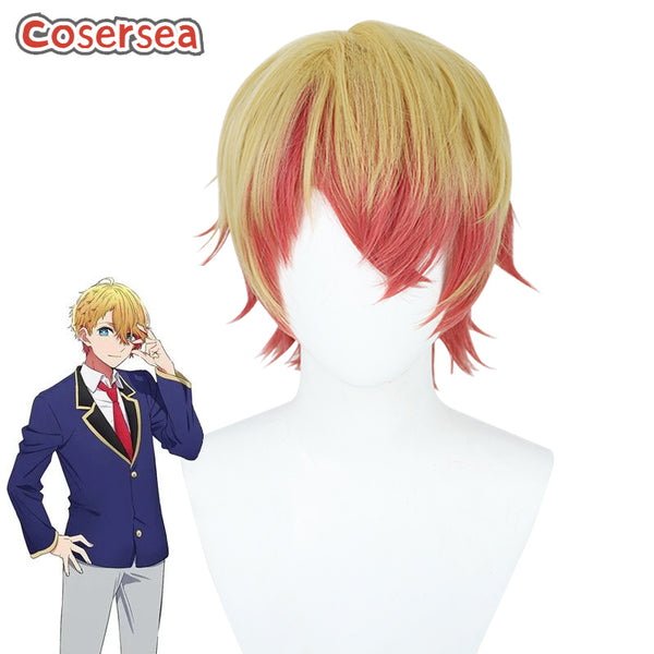 Oshi no Ko Hoshino Akuamarin 30cm Blonde Mixed Pink Men Cosplay Wigs