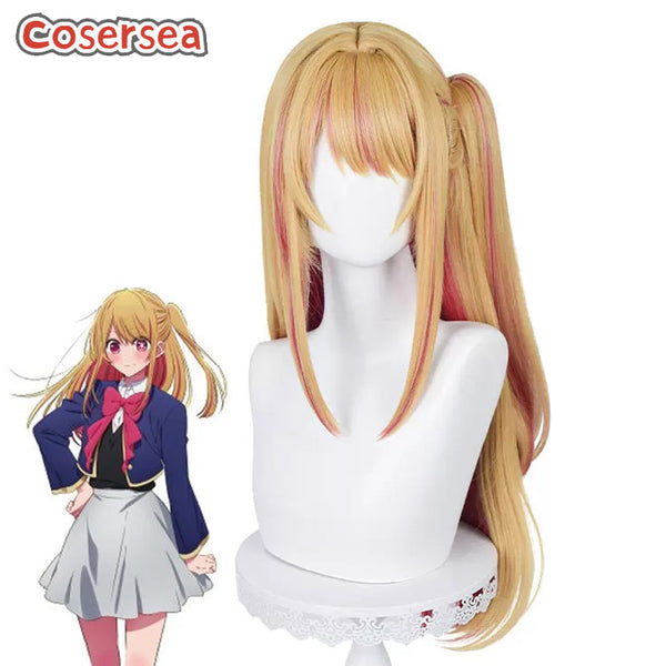 Oshi no Ko Hoshino Rubi Blonde Mixed Pink Ponytail Cosplay Wigs