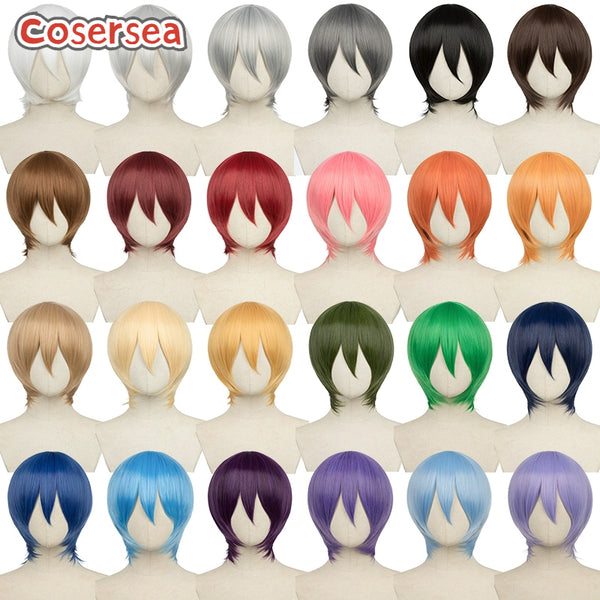 Over 100 Colors 30cm Short Straight Pure Color Cosplay Wigs