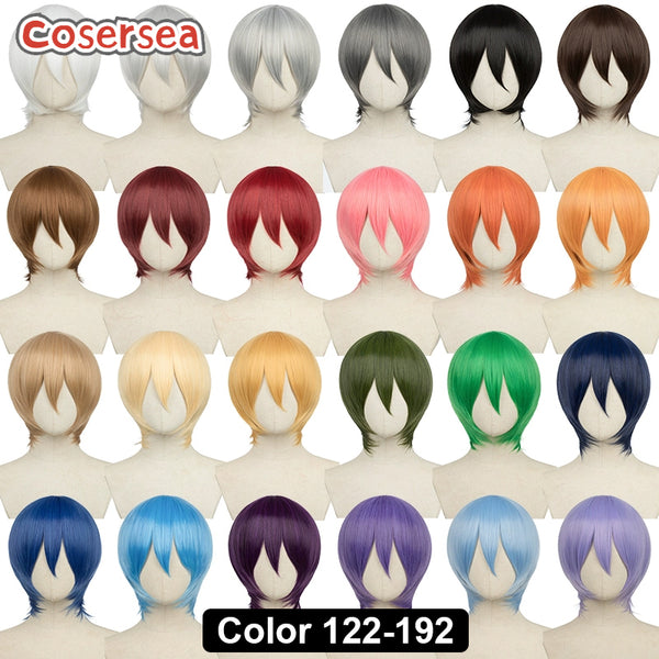 Over 100 Colors 30cm Short Straight Pure Color Cosplay Wigs Color 122-192