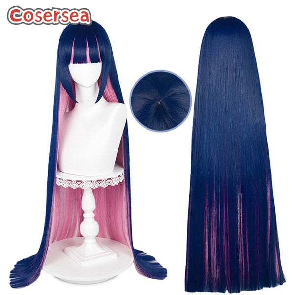 Panty & Stocking with Garterbelt Stocking Long Blue Mixed Pink Cosplay Wigs
