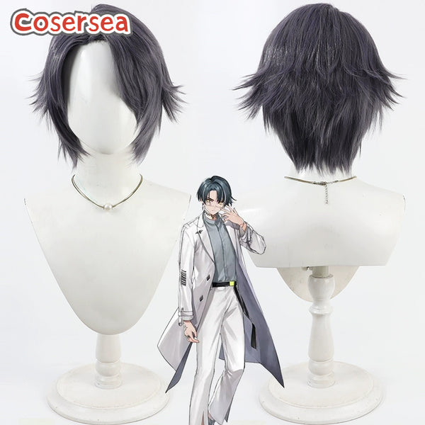Cosersea Paradox Live 1Nm8 Itsuki 30cm Short Dark Gray Men Cosplay Wigs