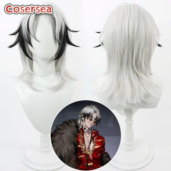 Path to Nowhere Levy 40cm Silver White Mixed Black Cosplay Wigs