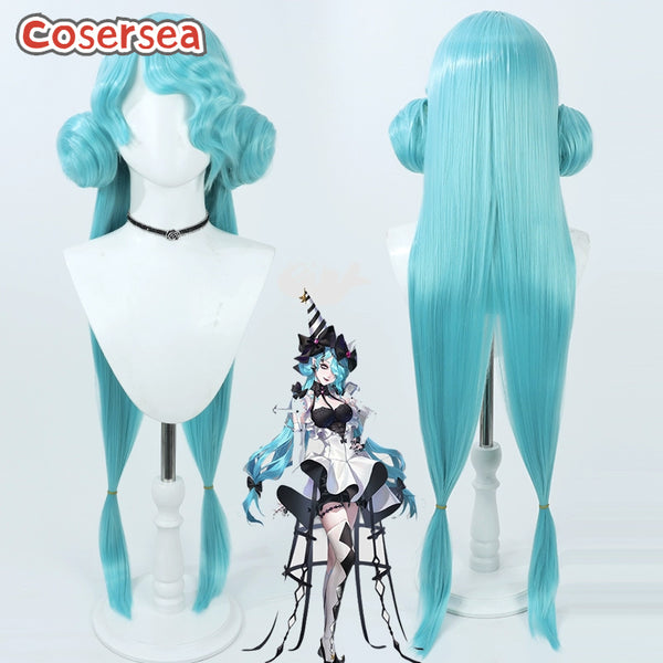 Path to Nowhere Serpent 100cm Blue Green Cosplay Wigs With Buns
