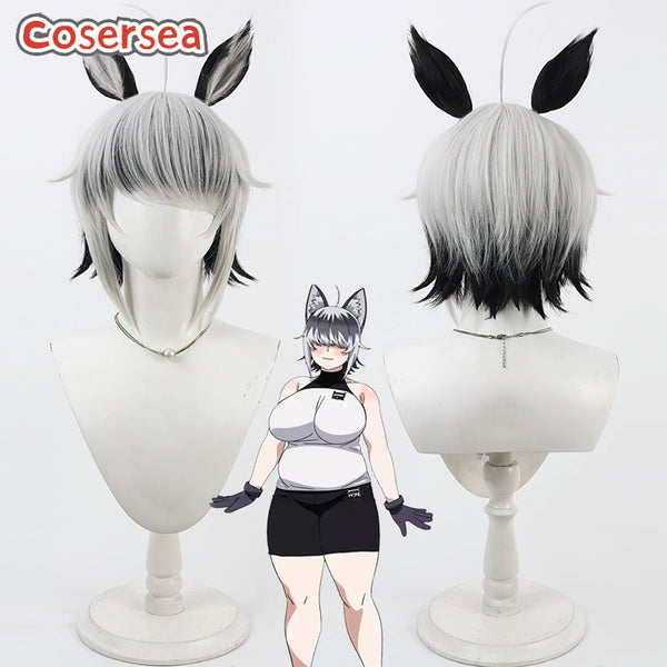 Cosersea Plus-Sized Elf Laika 30cm Silver White Mixed Black Cosplay Wigs