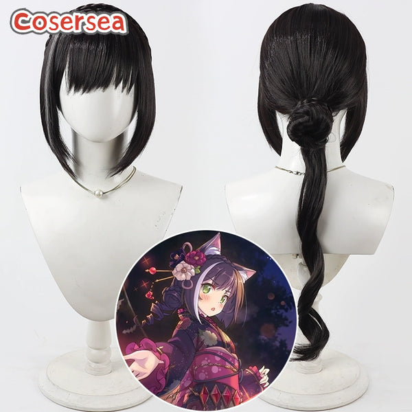 Cosersea Princess Connect! Re:Dive Karyl 70cm Dark Purple Mixed White Cosplay Wigs