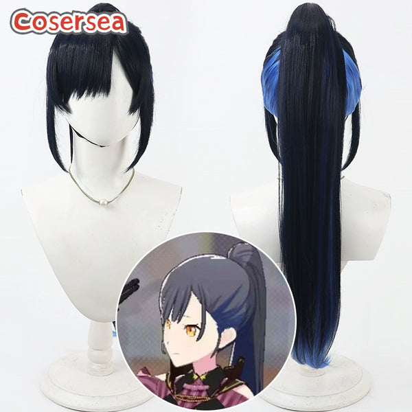 Cosersea Project Sekai: Colorful Stage feat. Shiraishi An 65cm Mixed Blue Ponytail Cosplay Wigs