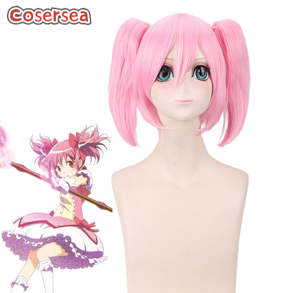 Puella Magi Madoka Magica Kaname Madoka Pink Ponytail Wigs