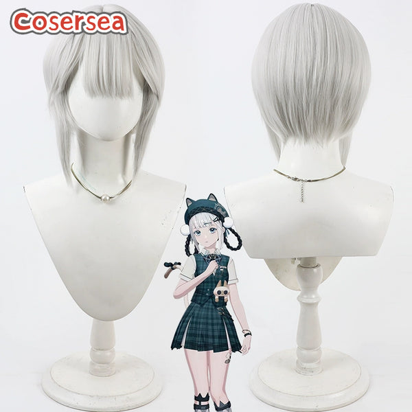 Cosersea Punishing: Gray Raven Bambinata 30cm Short Silver White Cosplay Wigs