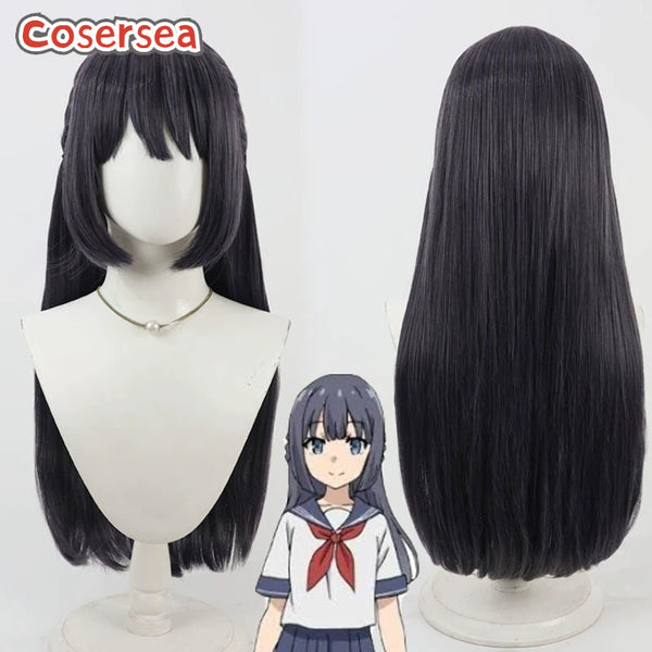 Cosersea Rascal Does Not Dream Makinohara Shoko 70cm Dark Gray Cosplay Wigs