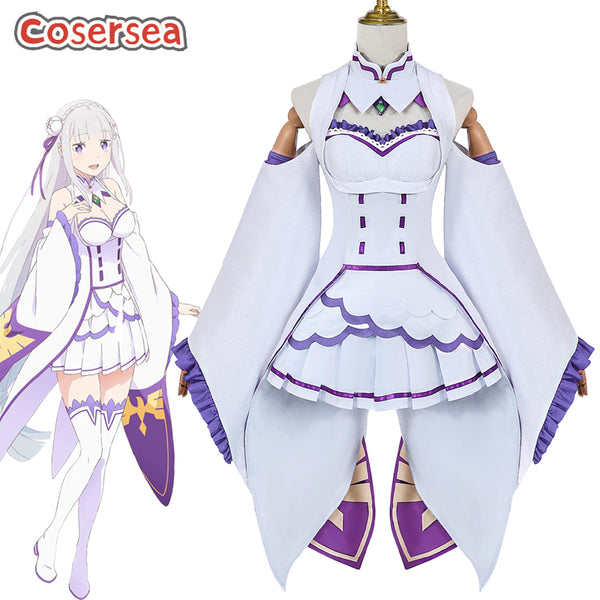 Re:Life in a Different World from Zero Emilia Cosplay Costume